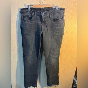 Lucky Brand Black Sweet Mid Rise Staight Jeans with Raw Edge Size 12